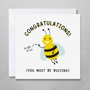 Carte de félicitations drôle | Thème Abeille | Vous devez être en pleine effervescence | Nouvelle carte de travail | Bravo, salutations | Examens ou examen de conduite réussis