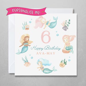 d'anniversaire personnalisée de sirène | Jolie aquarelle sous le thème de la mer | Joyeux anniversaire à ma fille | petite-fille de Zazzle.be Liste d'envies Vous avez des idées ? Âge de l'enfant
