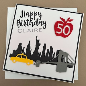 Personalised New York City theme 3D Birthday Card | Card for a NYC Birthday Celebration | Surprise New York Birthday Card