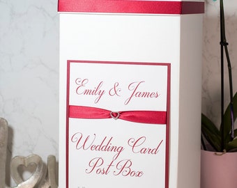 Personalised Crystal Diamante Heart Wedding Card Post Box