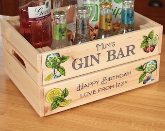 Personalised Gin Bar Treat Hamper Gift Crate