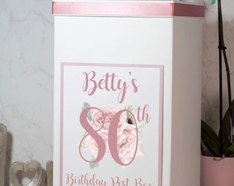 Personalised Watercolour Flowers Birthday Milestone Party Card Post Box