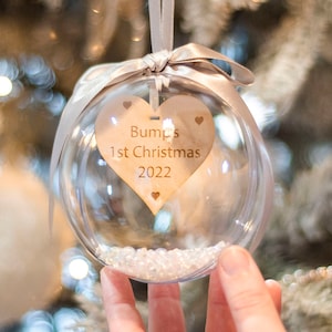 Personalised Bump's First Christmas Tree Bauble Decoration | Pregnancy Announcement Gift