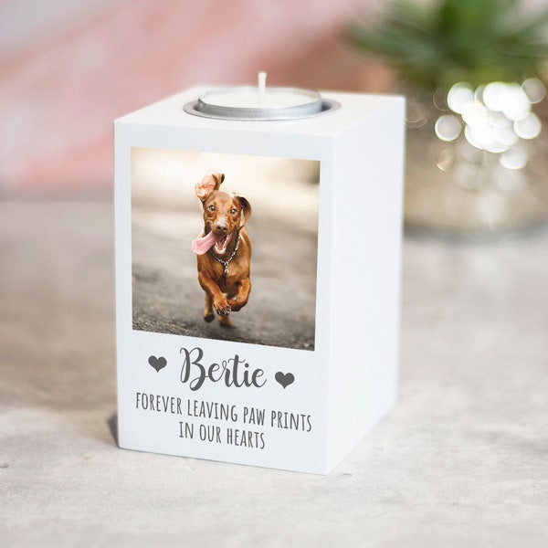 Personalised Pet Memorial Photo Candle Tealight Holder