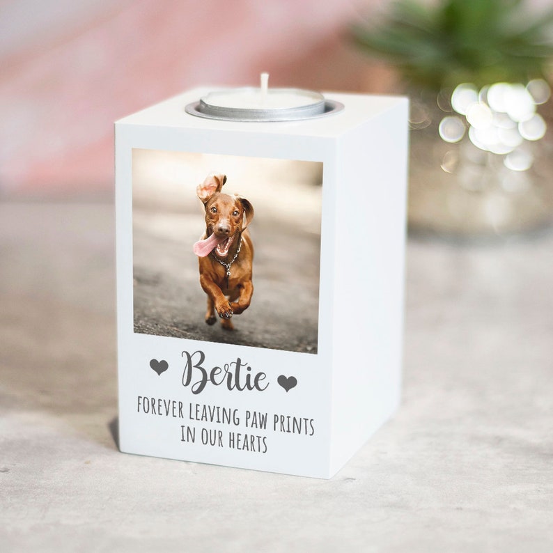 Personalised Pet Memorial Photo Candle Tealight Holder image 1