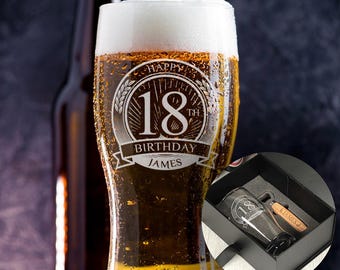 Personalised Happy Birthday 18th 21st 30th Any Age 570ml Pint Glass