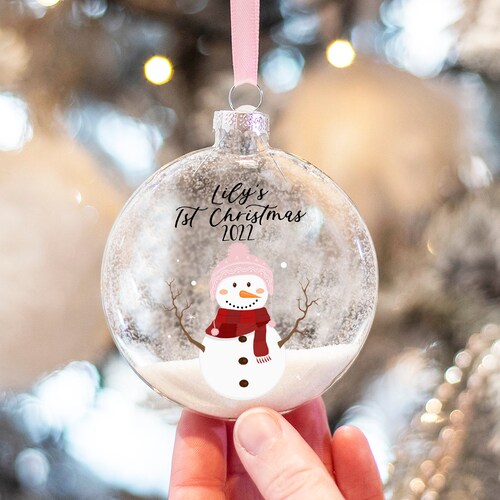 Personalised Christmas Tree Baby's First Christmas Bauble Etsy UK