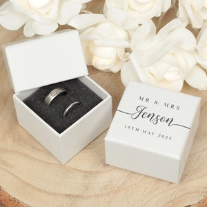 Personalised Classic Script Wedding Double Ring Box