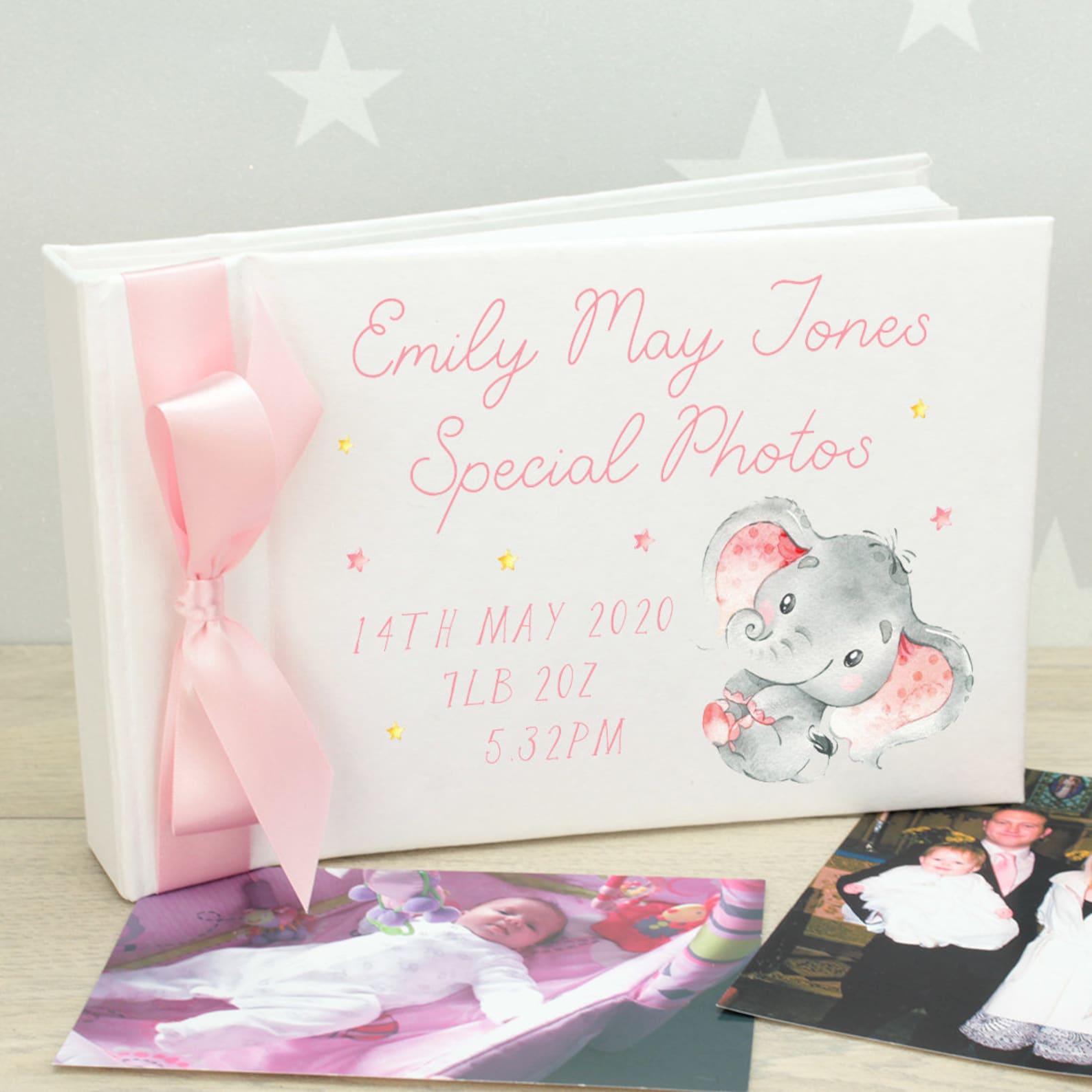 Personalised Elephant Baby Keepsake Photo Album Etsy