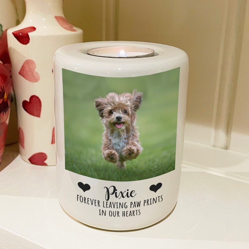 Personalised Pet Memorial Photo Candle Tealight Holder image 2