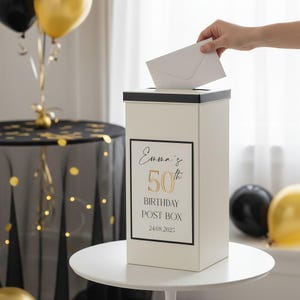 Manhattan Birthday Party Card Post Box with 3D acrylic detail | Choice of Colours