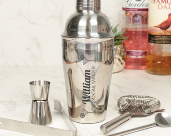 Personalised Cocktail Master 5 Piece Cocktail Shaker Gift Set