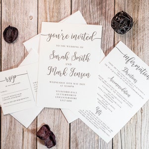 Classic Script Any Colour A5 Postcard Wedding or Evening Invitation