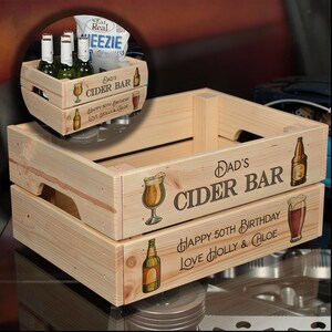 Personalised Cider Bar Treat Hamper Gift Crate | Father's Day image 1