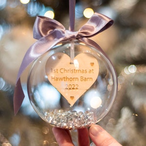Personalised 1st Christmas at a New Home Tree Bauble Ornament