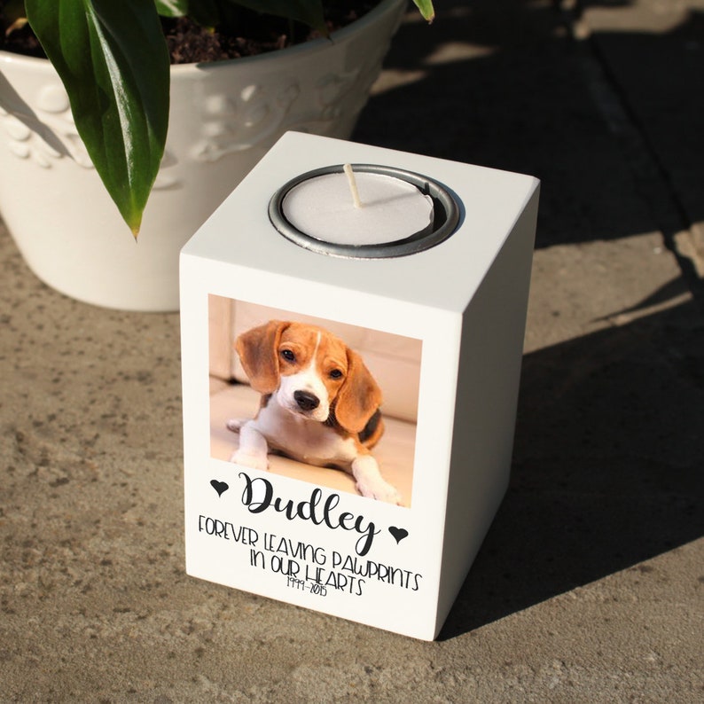 Personalised Pet Memorial Photo Candle Tealight Holder Etsy