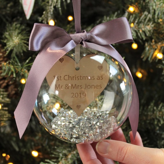 personalised first christmas baubles