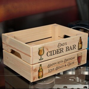 Personalised Cider Bar Treat Hamper Gift Crate | Father's Day image 5