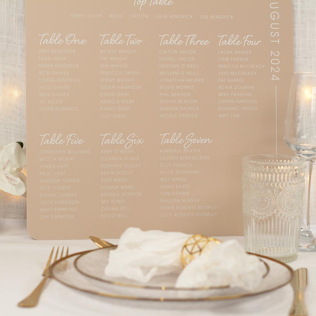 Table Plan Arch Modern Arch Wedding Table Seating Plan Matte Pastel and Mirror Acrylic ...