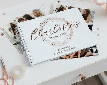 Personalised Sparkly Circle Hen Do Party Photo Album Memory Scrapbook