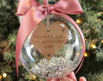 Personalised 'Our 1st Christmas' Tree Bauble Decoration