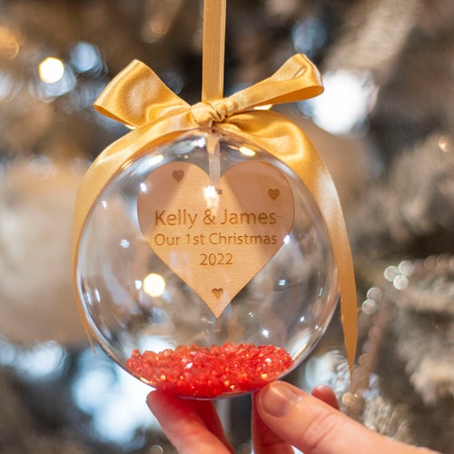 Personalised Baby's 1st Christmas Star Tree Bauble Etsy UK