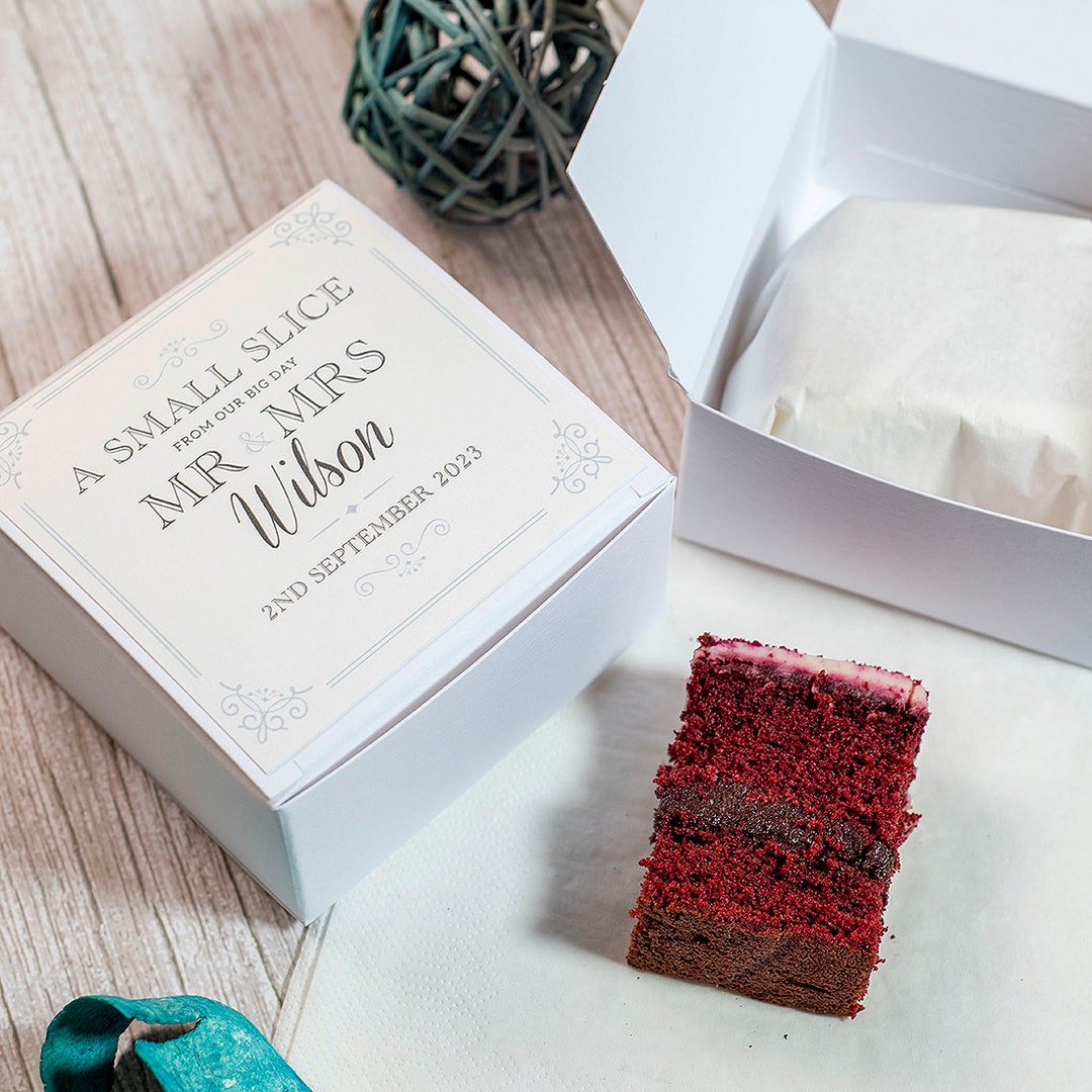 10 X Personalised Elegance Wedding Cake Favour Boxes - Etsy