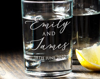 Personalised First or Married Names Engraved 65ml Shot Glass | Wedding or Anniversary Gift | Wedding Favours