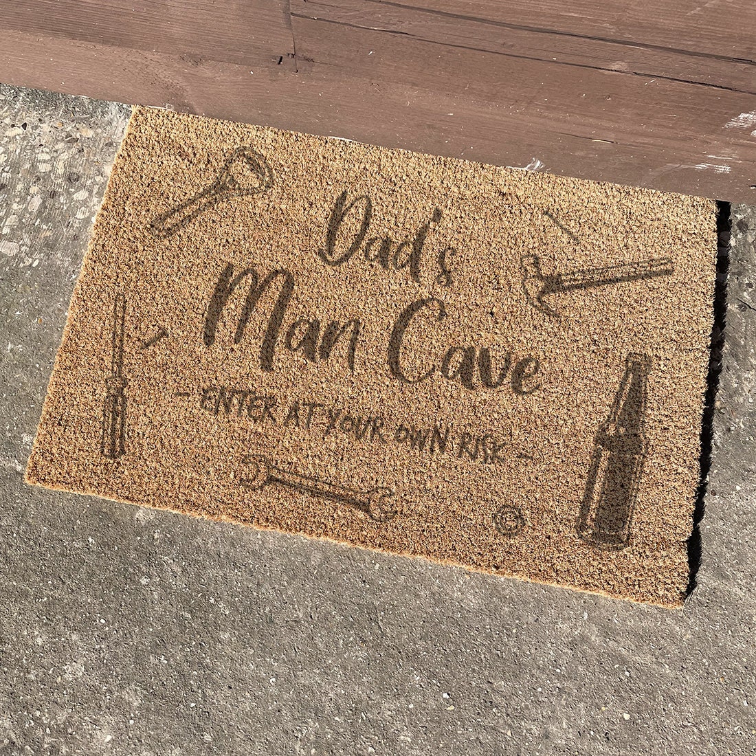 Personalised Man Cave Shed Door Mat 60x40cm Front Doormat Etsy