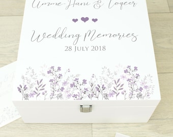 Personalised Emma Wedding Wooden Memory Keepsake Box
