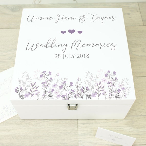 Personalised Large Emma Wedding Wooden Memory Keepsake Box Etsy