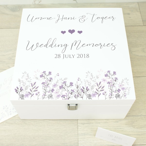 Personalised Emma Wedding Wooden Memory Keepsake Box