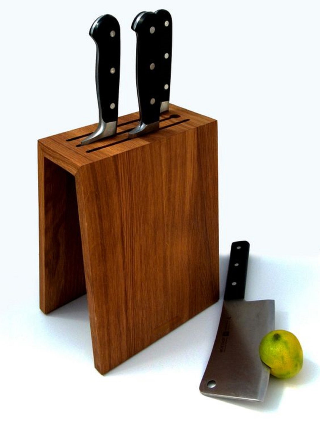 Oak Wooden Knife Stand, Oak Knife Block, Wood Knife Display Holder