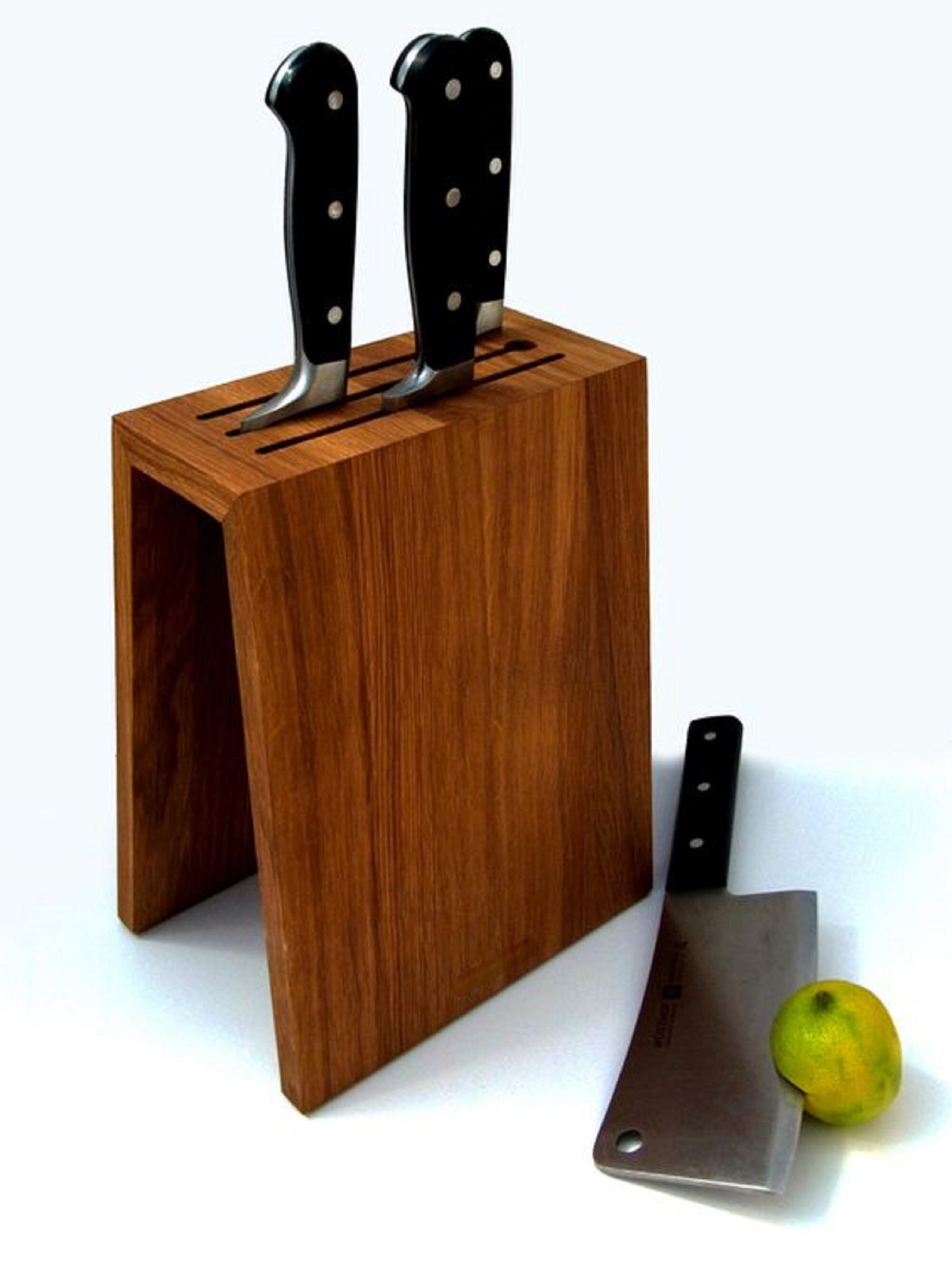 Oak Wooden Knife Stand Oak Knife Block Wood Knife Display Etsy