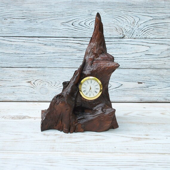 Tischuhr Rustikale Uhr Holzuhren Cool Desk Clocks Vintage Etsy