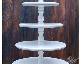 Wedding 5 tier Cake Stand Cupcake Stand Wooden White Wedding Cupcake stand Custom Cupcake Stand Wood Distress Cupcake Wedding