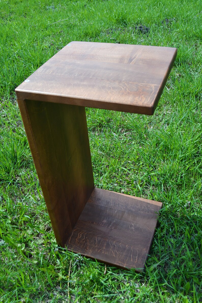 Wooden Sofa Side Table Chair Arm Rest Table Rustic Stylish Etsy UK