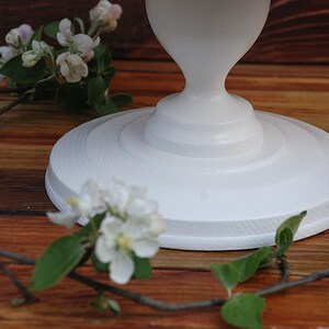 Wedding Cake Stand, Rustic cake stand, Wooden cake stand, Large cake stand, Wedding white pedestal, White cake stand, pedestal image 6