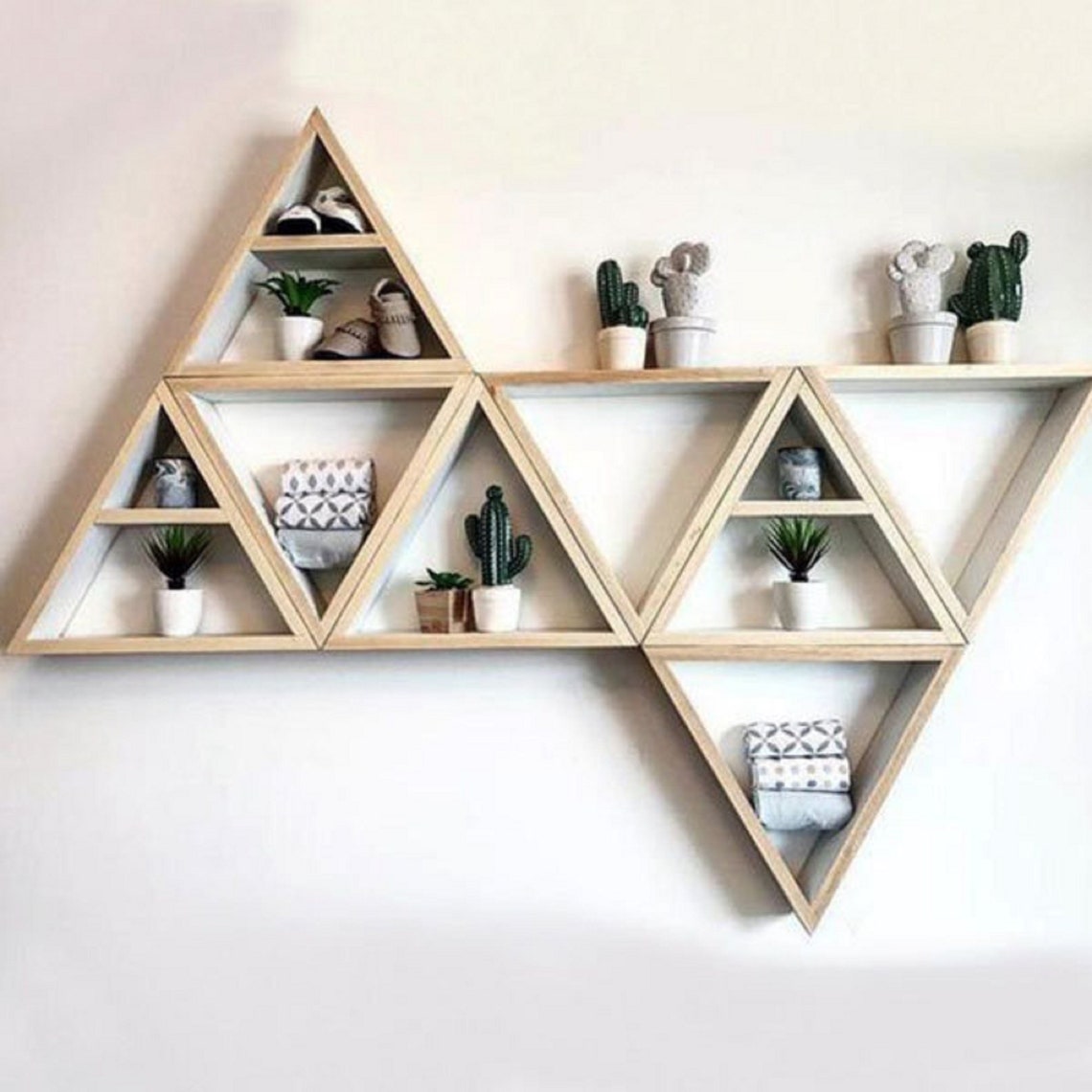 Set von 8 Holz Dreieck Regale Dreieck Regal Holz Dreieck Etsy
