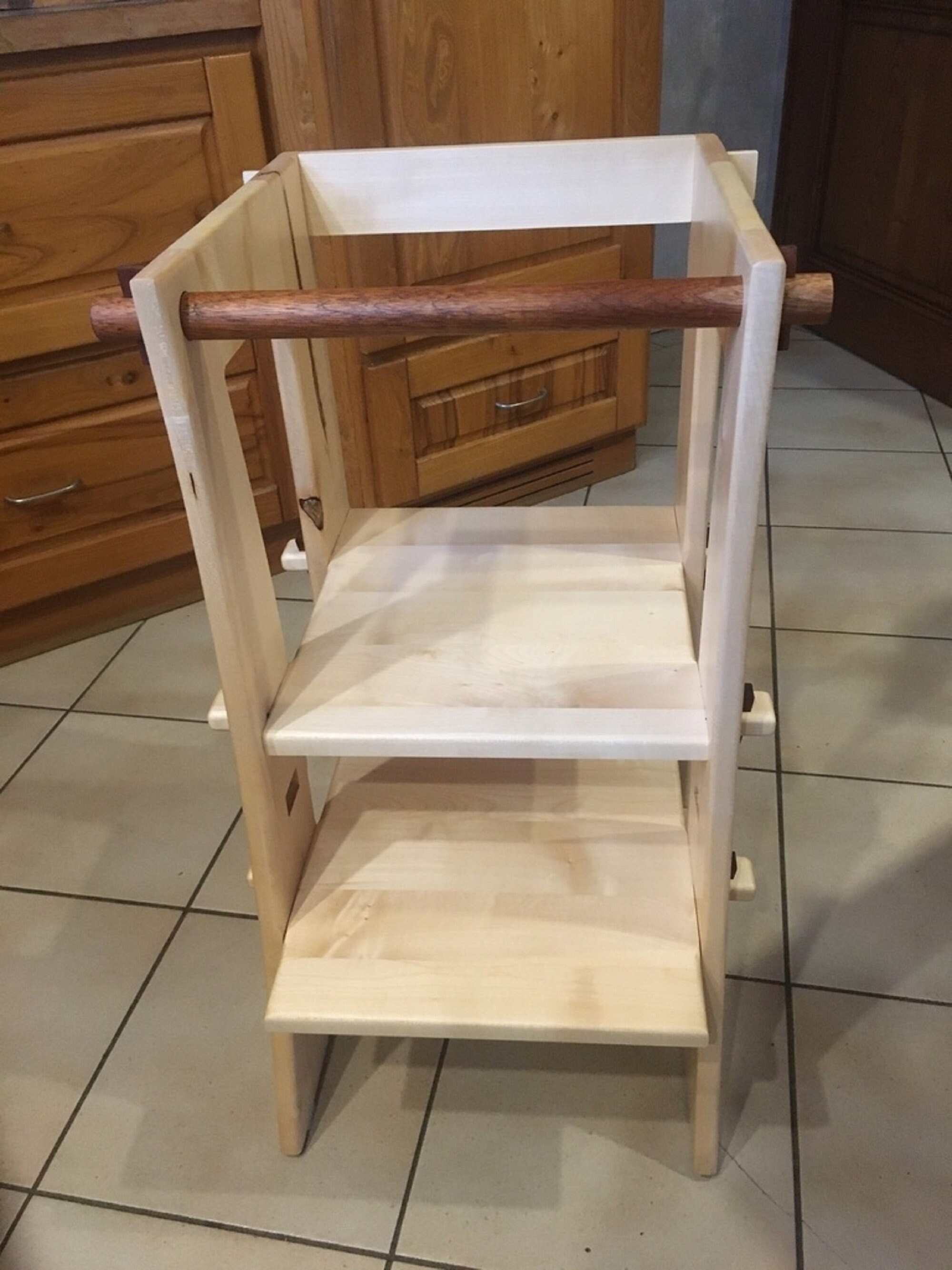 Wooden montessori tower Transformable Kitchen learning tower Etsy
