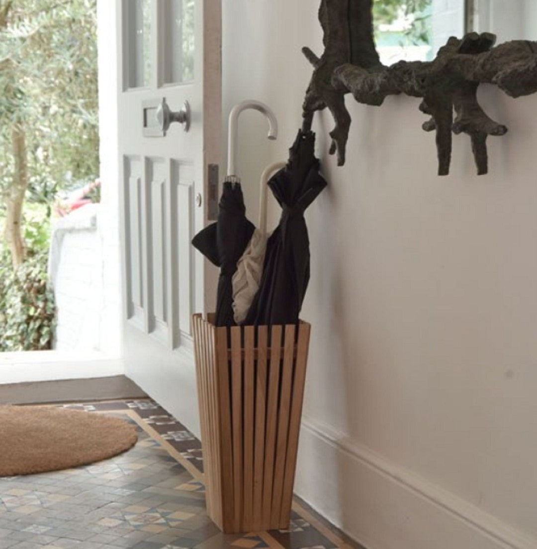 Wooden Umbrella Stand, Wood Umbrella Storage, Minimalist Umbrella Stand