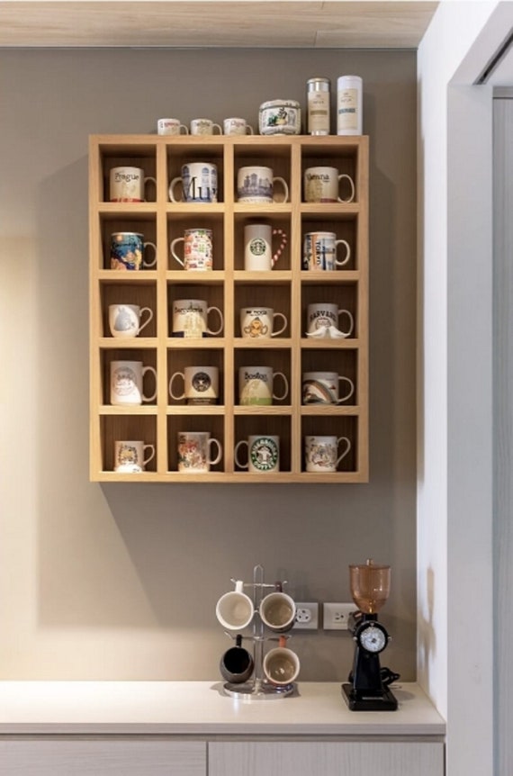 32 26 Inches Wooden Coffee Mug Shelf Wall Decor Nursery Shelf Kids Shelves Country Mug Rack Kitchen Shelf Coffee Bar Coffee Cup Holder Etsy