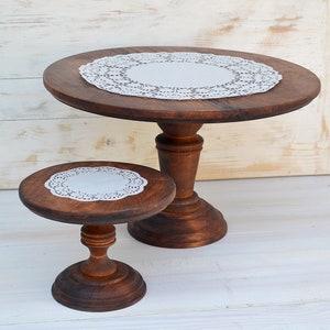 16 8 inches Rustic wedding cake stands, wooden cake stand, cake stands for weddings, wedding display stand, round wedding cake stand image 4