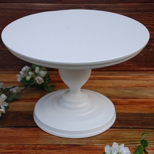 Wooden Cake Stand, white cupcake stand, dessert stands, Wedding Cake Stand, Cake Plate,white cake pedestal,wooden cake holders image 1