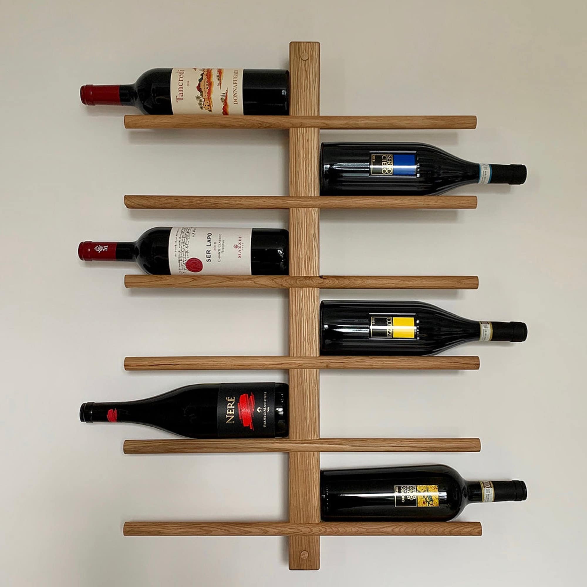 Vertical oak wine rack hotsell