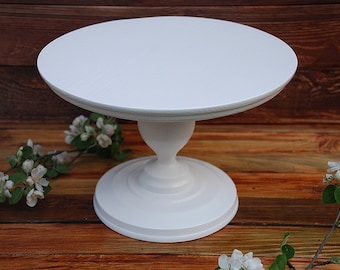 8" 10" 12" 14" 16" 18" Cake Stand,Rustic cake stand,Wooden Wedding cake stand,Large cake stand,Wedding white pedestal,White Dessert stand