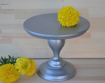 Wooden cake stand, Wedding Cake Stand, birthday Cake stand, gray cake stand, cake stands, silver wedding, silver cake stand