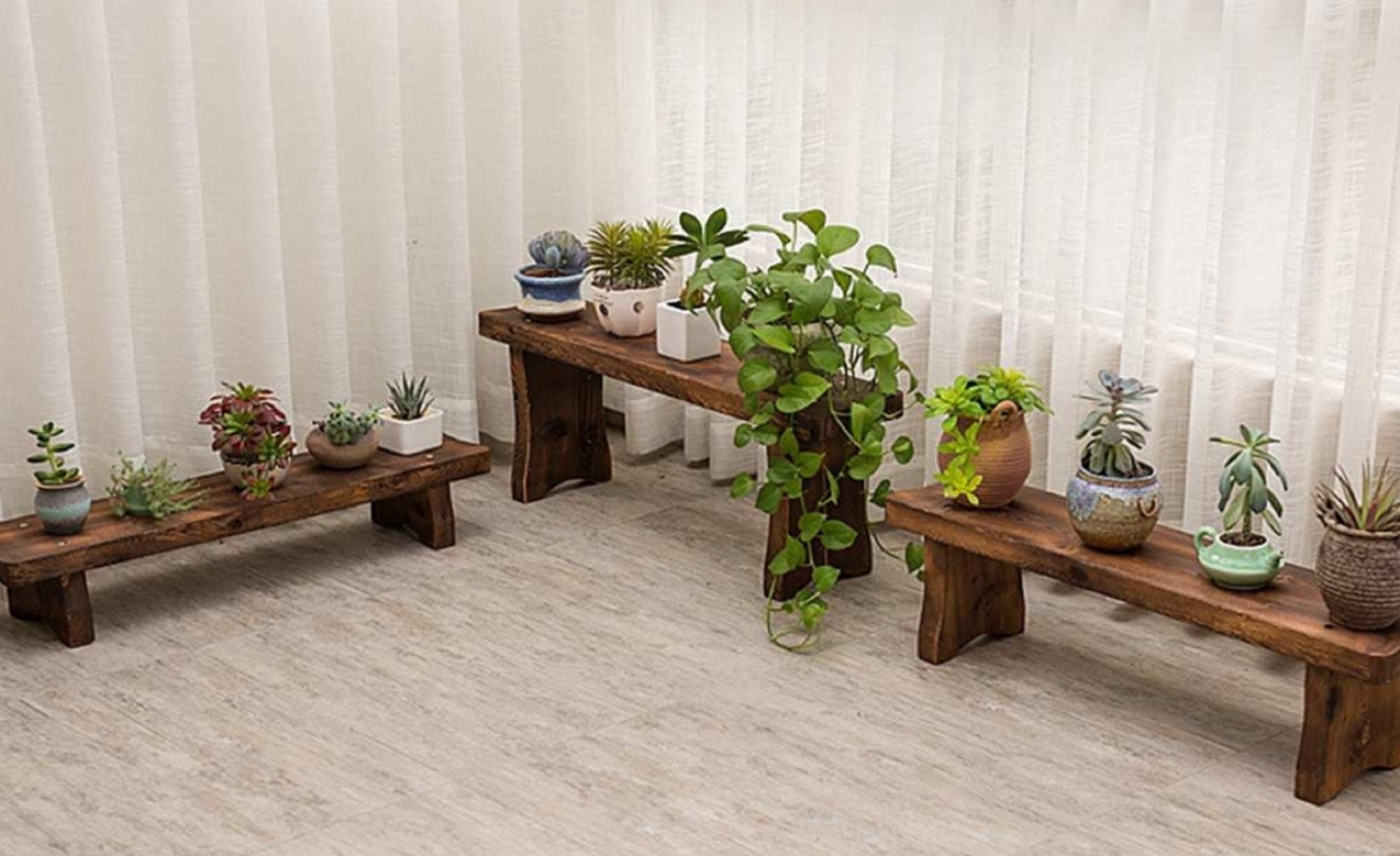 ALL SIZES Wooden bench for plants flowers wood benches Etsy