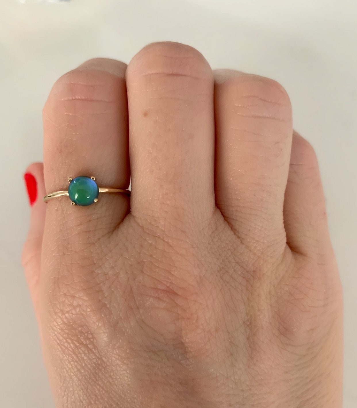Mood Ring Mood Stone Ring Gold Mood Stone Ring Color Changing