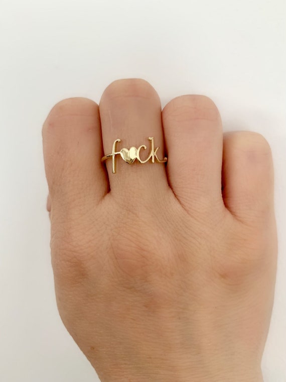 14k Gold Nameplate Ring Fuck Ring Fuck 